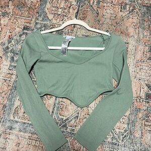 Green crop top